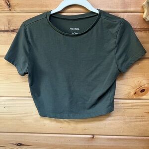 wild fable Olive Cropped Crewneck Tee